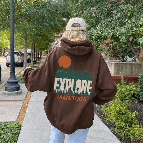Adventure awaits with our Explore Manitoba Hoodie, designed for those who crave the beauty of the outdoors.